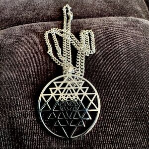 Sri Yantra pendant 18” necklace #jewelry